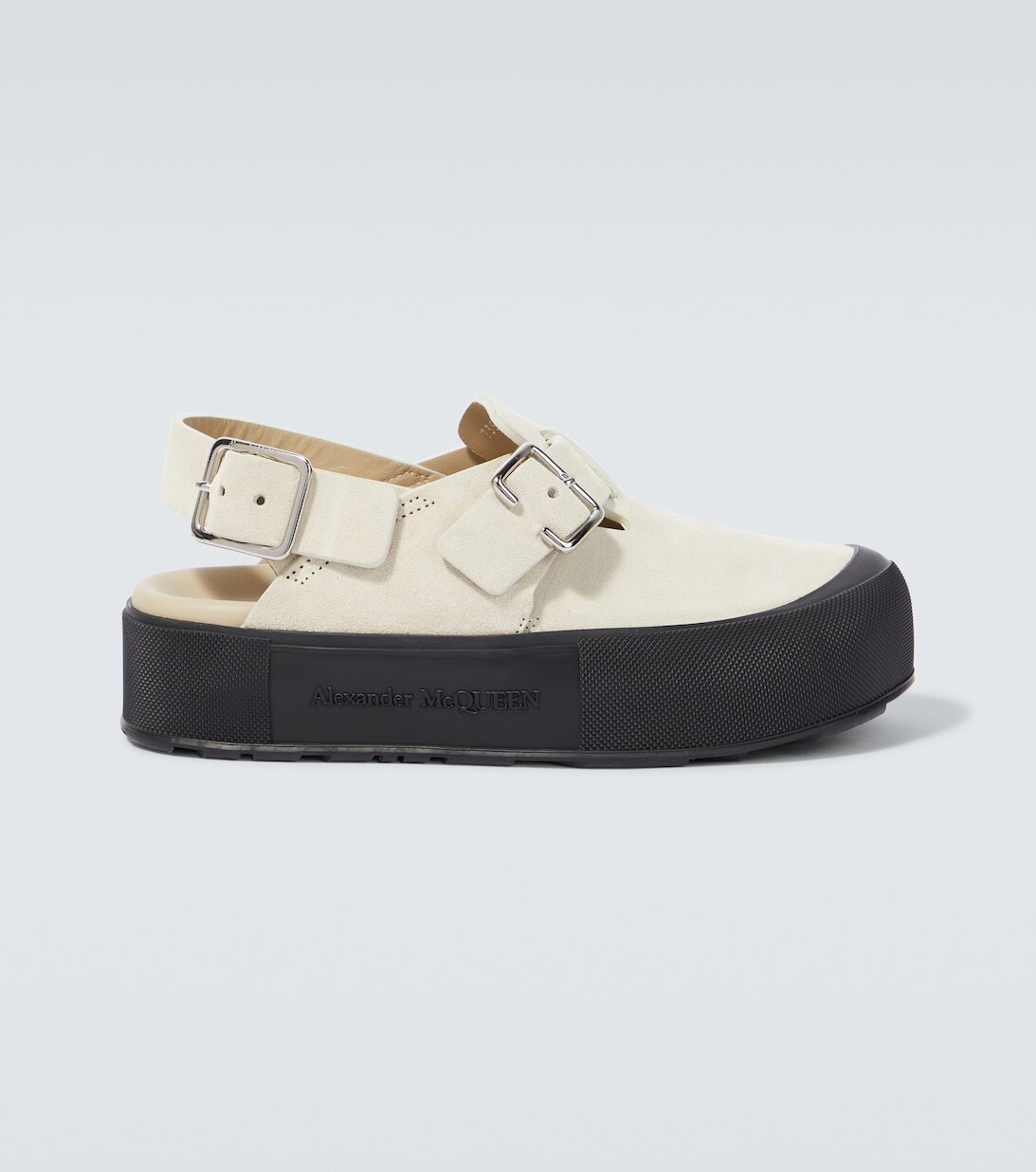 

Замшевые сандалии Mount Slick Alexander McQueen, бежевый