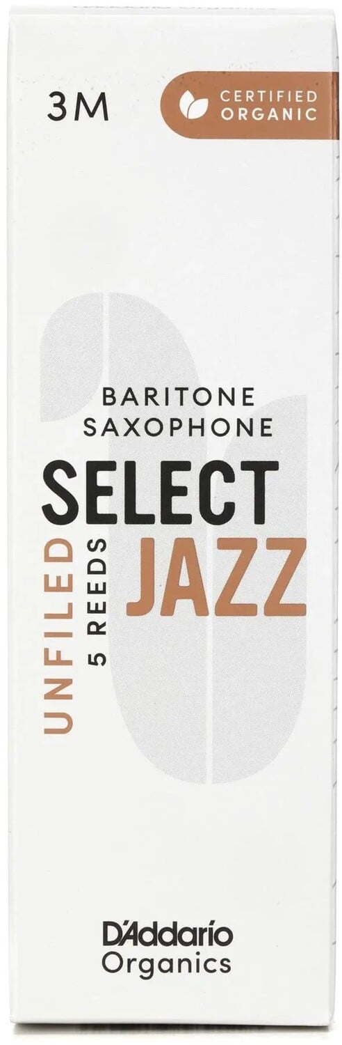 

D'Addario Organics Select Jazz Необработанные трости для баритона-саксофона — 3 средних размера (5 шт. в упаковке)