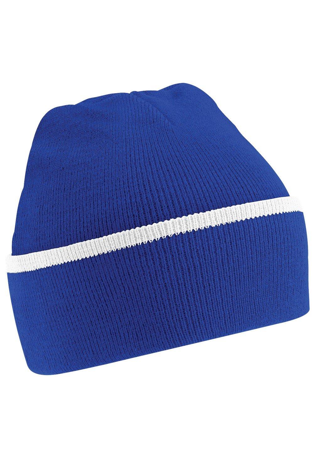 Вязаная зимняя шапка-бини Beechfield, синий шапка балаклава cokk зимняя вязаная шапка шапка маска зимняя шапочка бини
