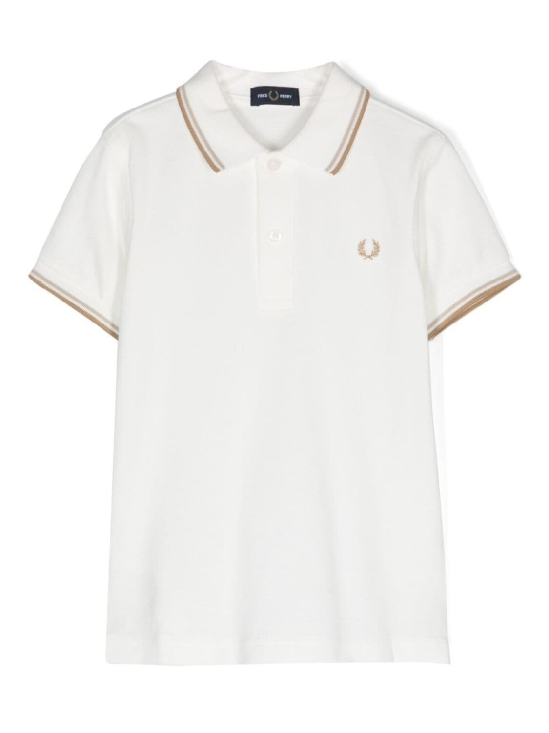 

Fred Perry Kids рубашка поло с вышитым логотипом, белый