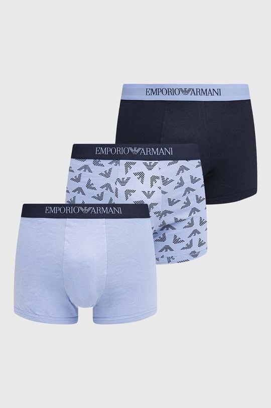 

3 пары хлопковых боксеров Emporio Armani Underwear, синий