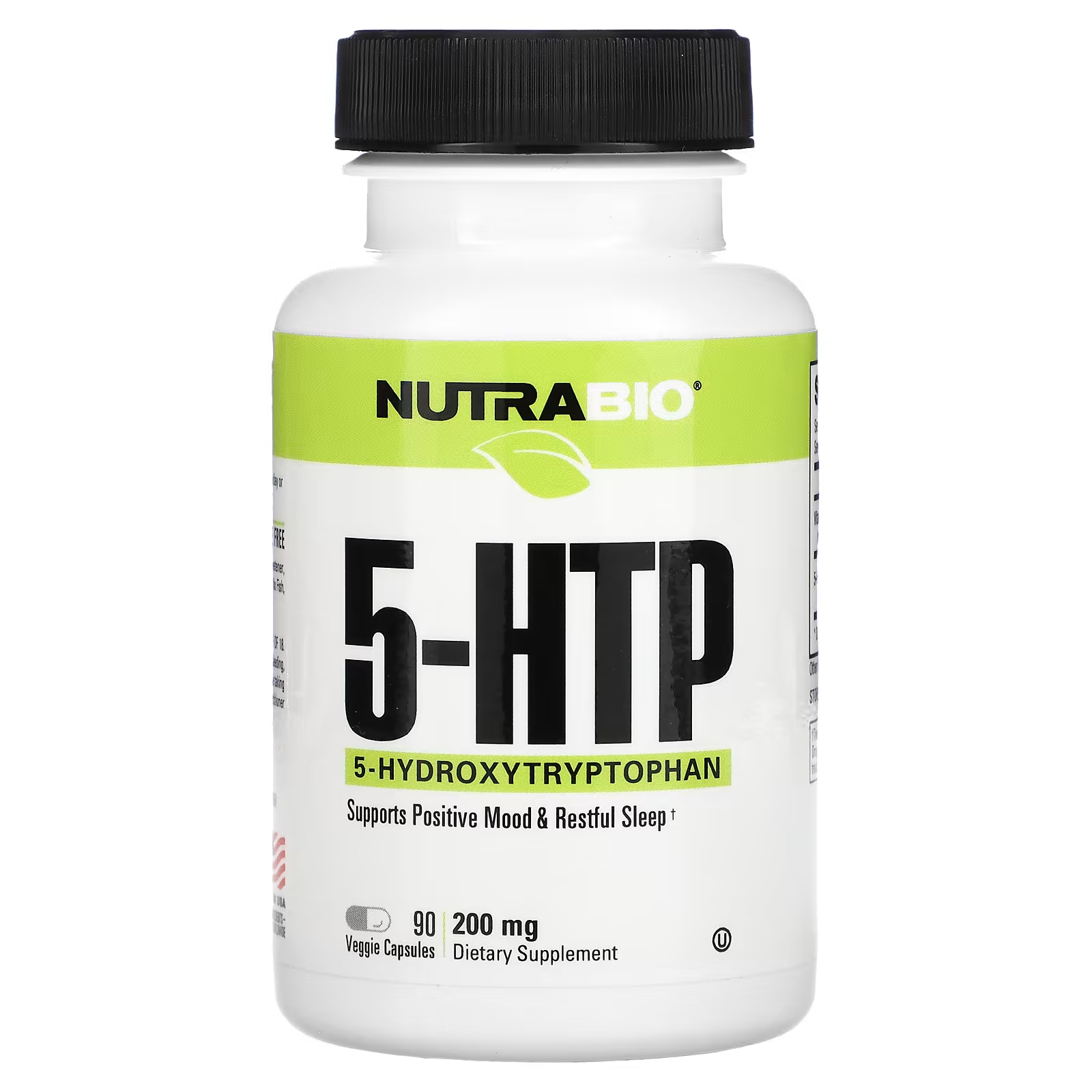 Пищевая добавка Nutrabio Labs 5-HTP, 200 мг, 90 растительных капсул пищевая добавка action labs alpha advantage dim для мужчин 30 растительных капсул