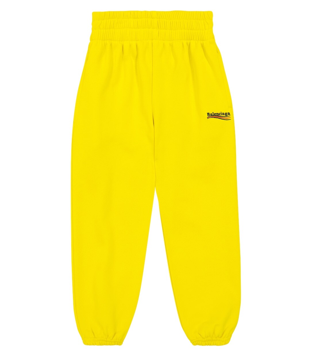 

Спортивные брюки из хлопкового трикотажа с логотипом Balenciaga Kids, желтый