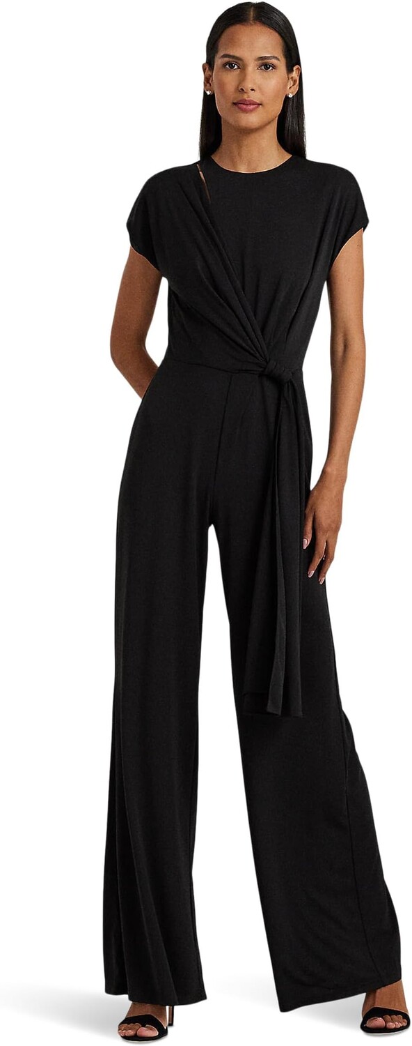 

Комбинезон LAUREN Ralph Lauren Tie-Front Jersey Wide-Leg Jumpsuit, черный