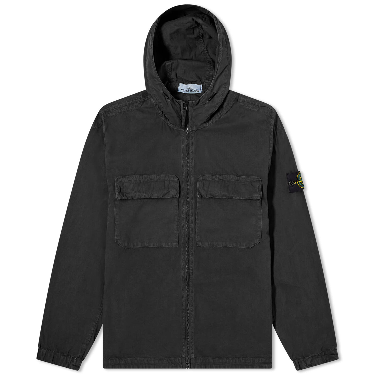 

Рубашка Stone Island Brushed Cotton Canvas Hooded Overshirt, черный