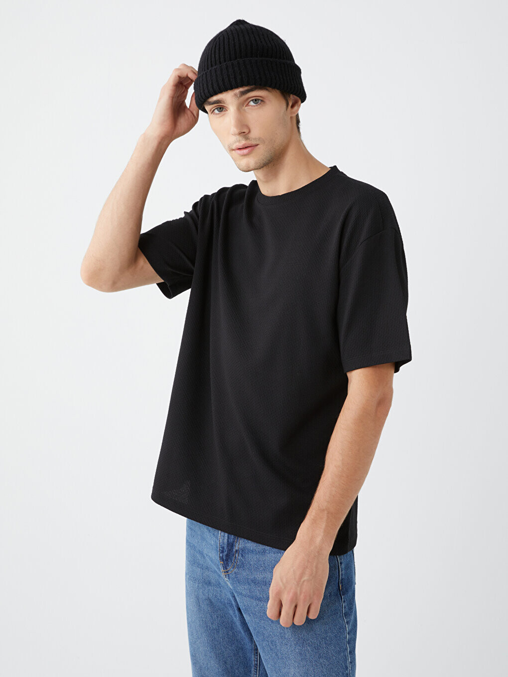 

Мужская футболка с круглым вырезом и коротким рукавом LCW Casual, новый черный