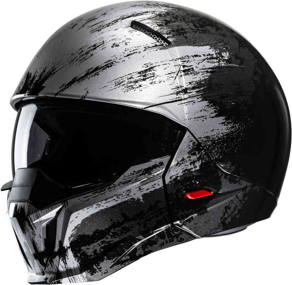 i20 Furia Реактивный шлем HJC, черное серебро женский мотоциклетный шлем в стиле ретро полушлем с выдвижным градиентным солнцезащитным козырьком и маской локомотивами
