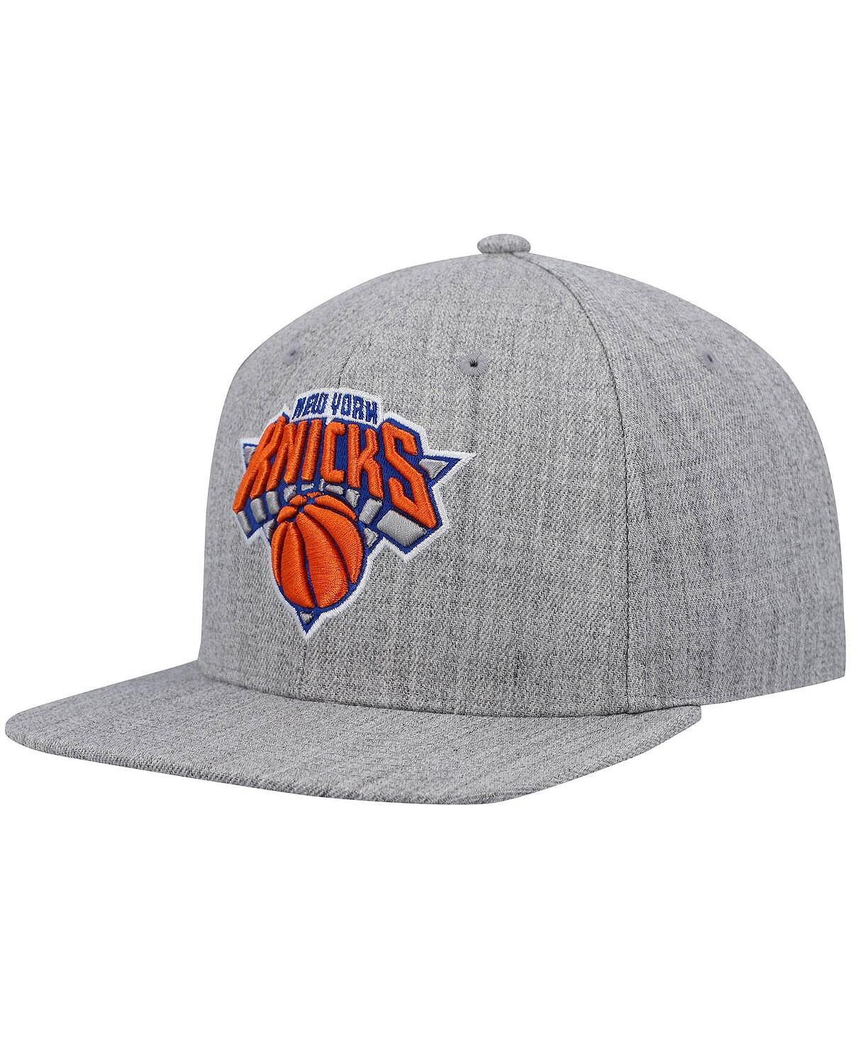 

Мужская серая кепка New York Knicks 2.0 Snapback с меланжевым рисунком Mitchell & Ness