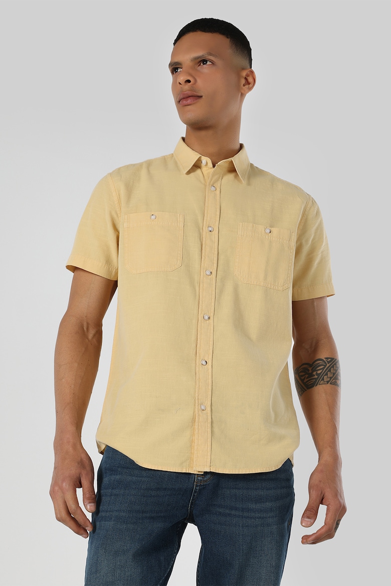 Хлопковая рубашка с нагрудными карманами Colin'S, желтый