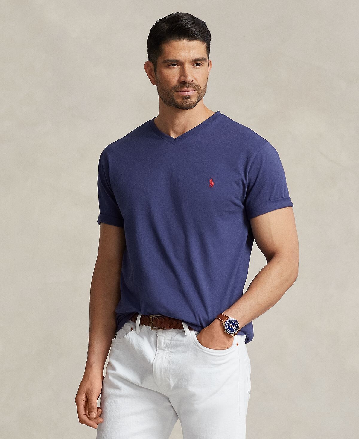 

Мужская трикотажная футболка с v-образным вырезом Polo Ralph Lauren