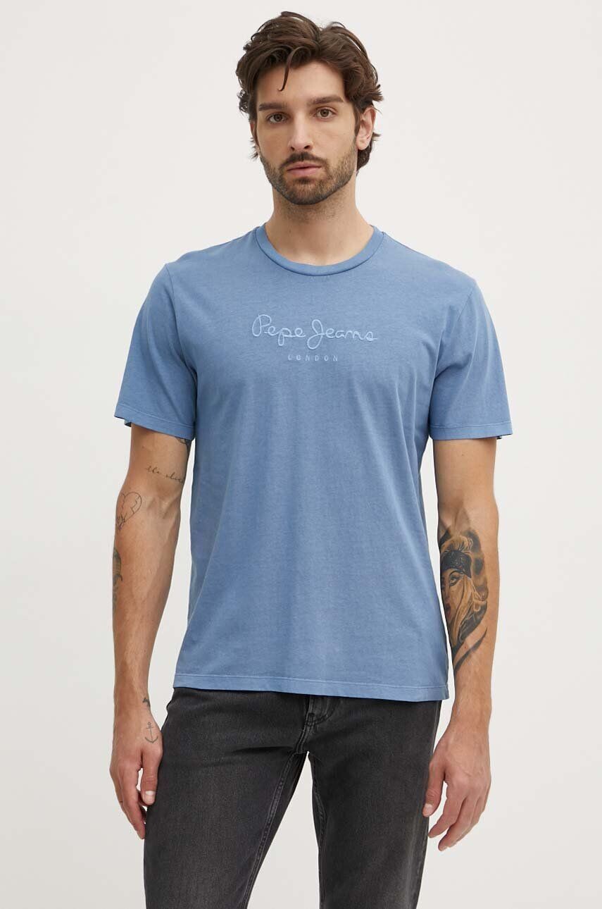 

Хлопковая футболка Pepe Jeans, синий