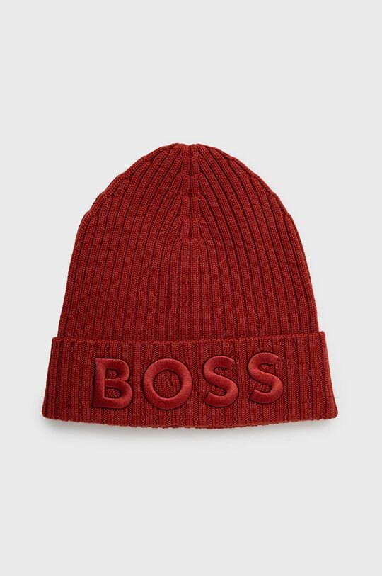 

Шерстяная шапка BOSS Boss, красный