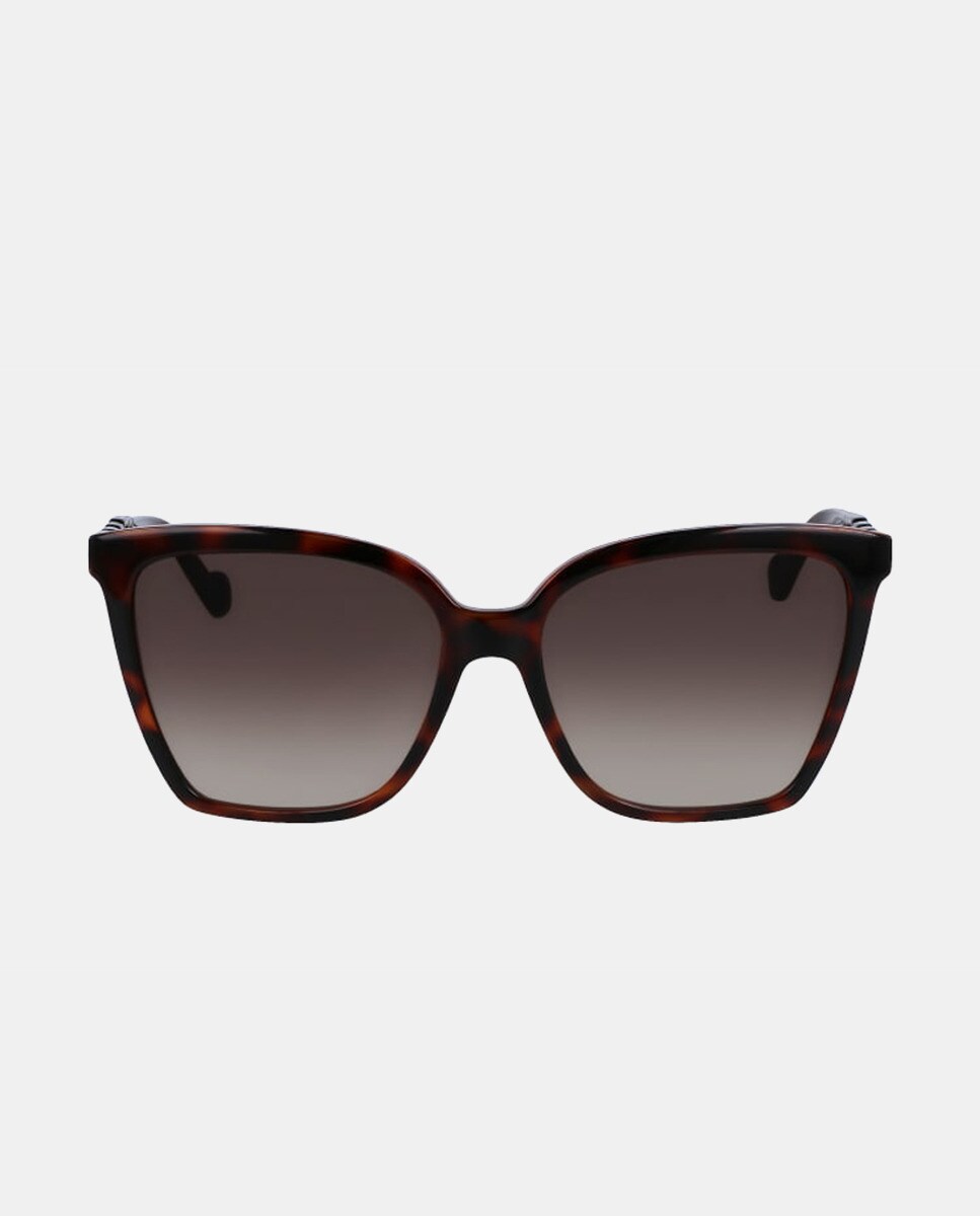 Женские солнцезащитные очки «кошачий глаз» темно-коричневого цвета гавана Liu Jo, темно коричневый