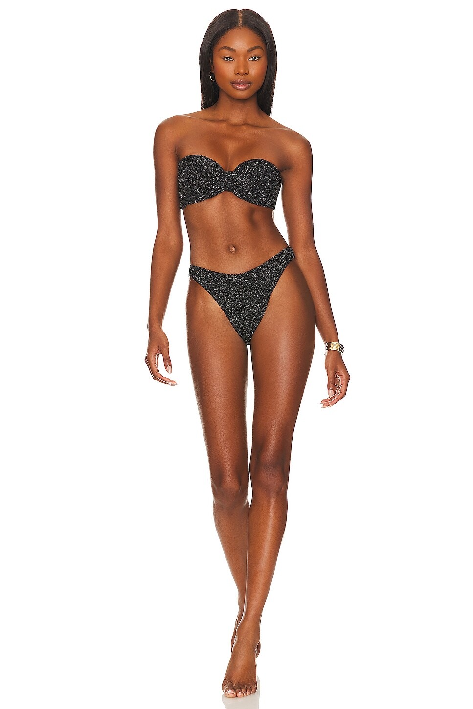 

Комплект бикини Hunza G Jean, цвет Black & Gold Lurex