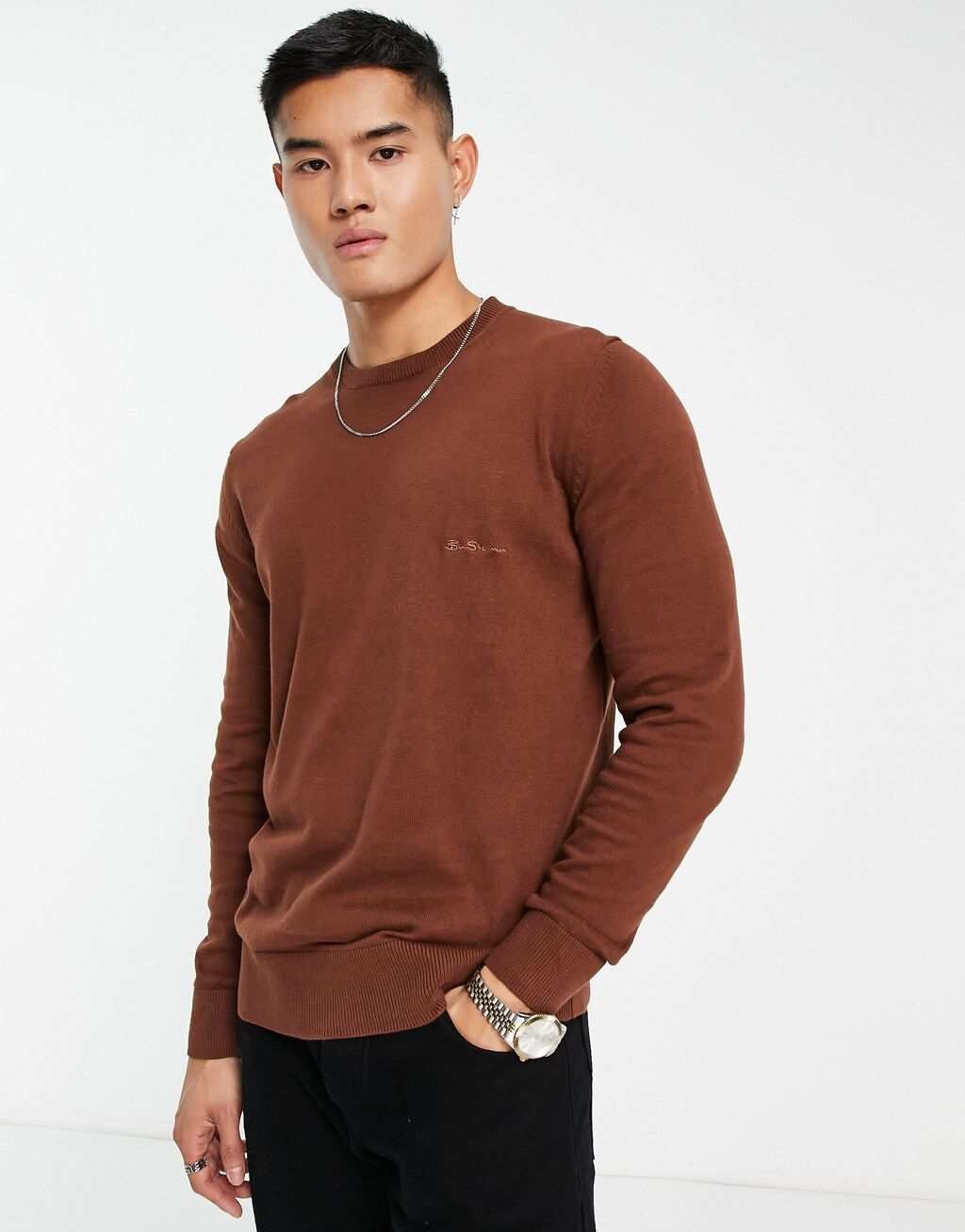 

Фирменный джемпер кофейного цвета Ben Sherman