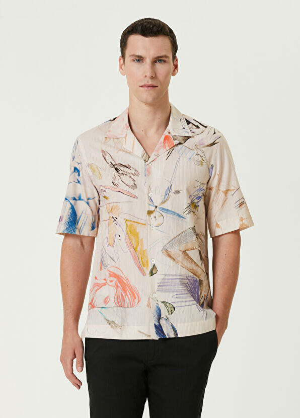 

Рубашка с коротким рукавом с фигурным рисунком Paul Smith, белый