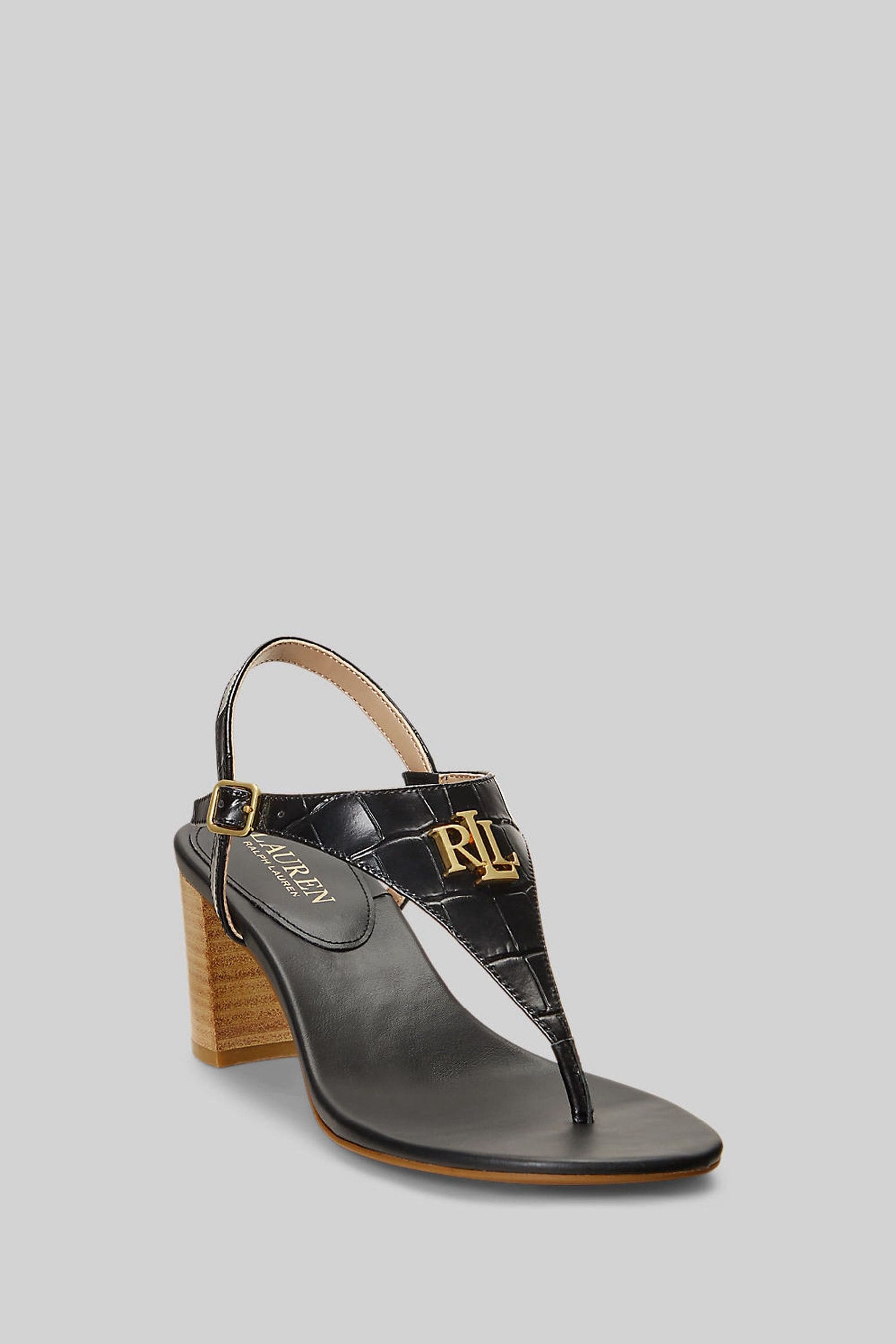 Кожаные босоножки Westcott II на высоком каблуке Lauren Ralph Lauren, черный