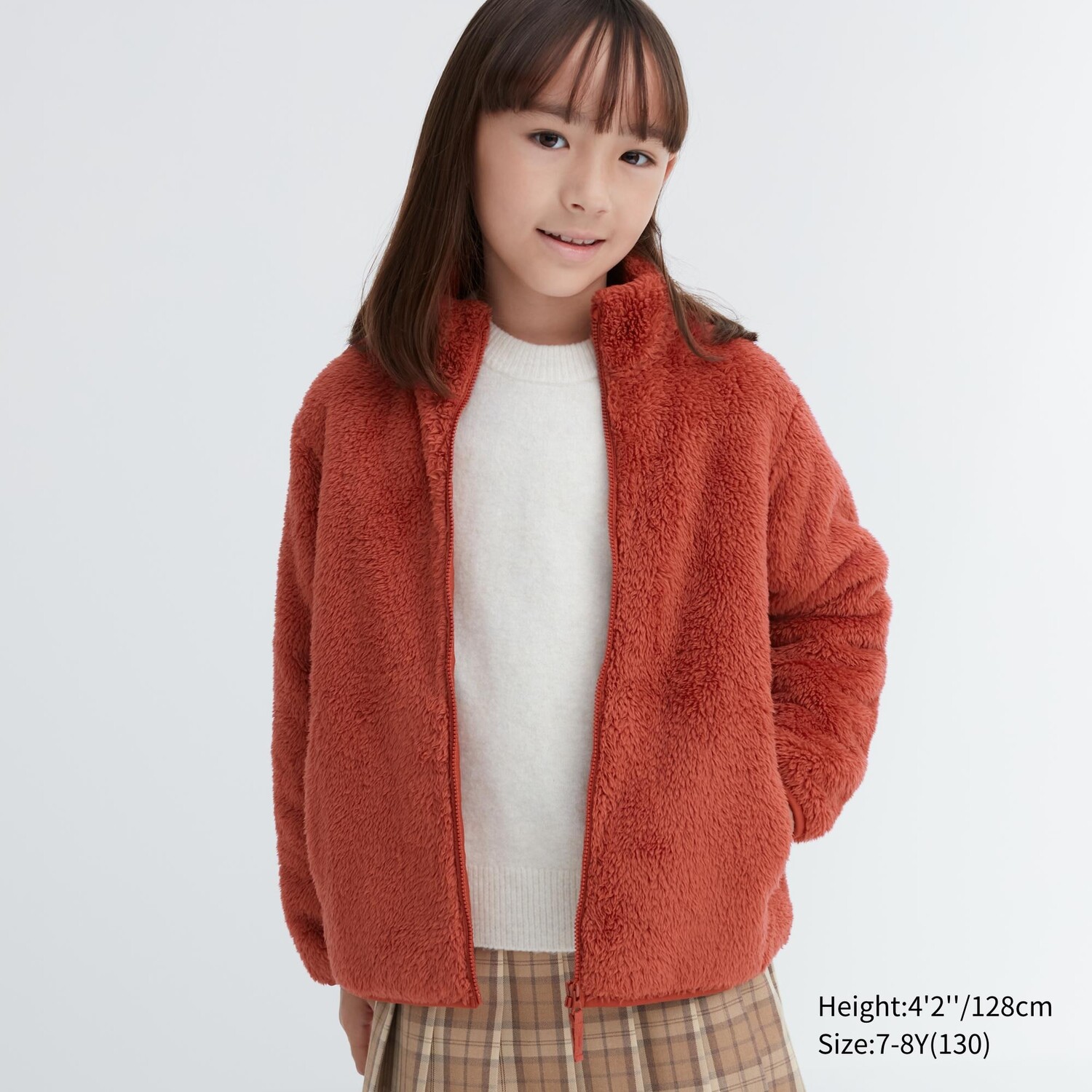 

Куртка Uniqlo детская флисовая плюшевая на молнии, оранжевый