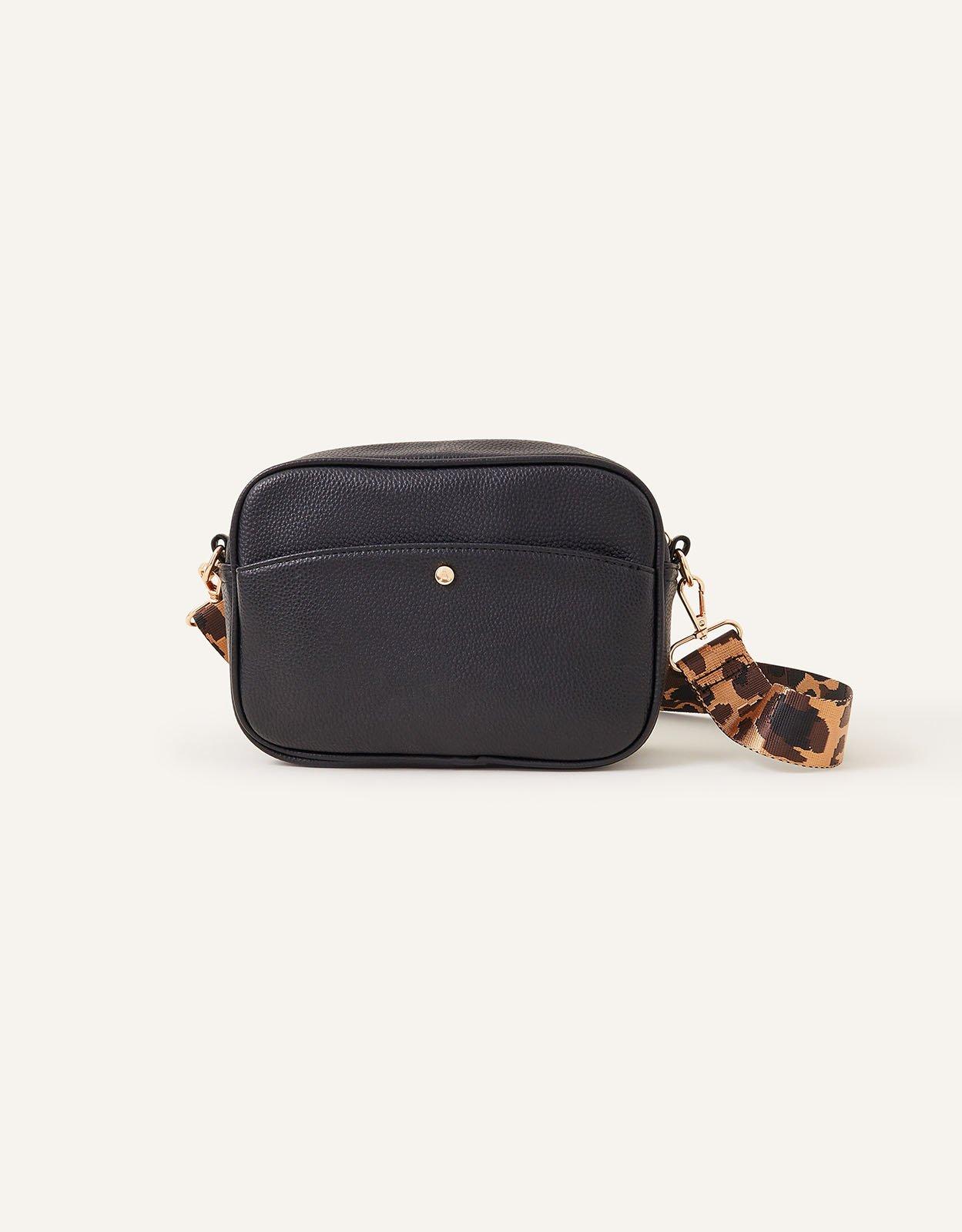 Сумка для фотокамеры с леопардовым ремнем и лямками Accessorize, черный сумка с вышивкой пейсли accessorize мультиколор