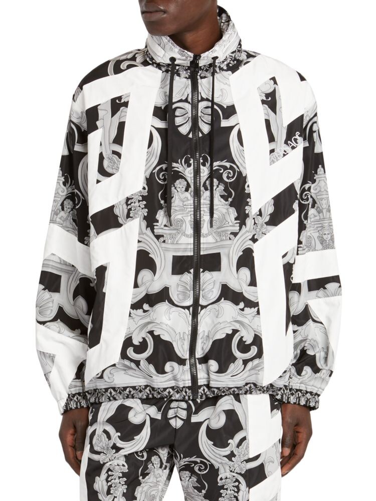 

Куртка с капюшоном и принтом Baroque Versace, цвет Black White