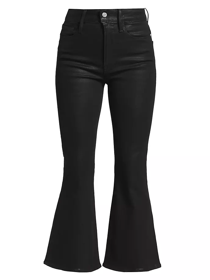 Укороченные джинсы Le Crop Flare с покрытием Frame, цвет noir coated