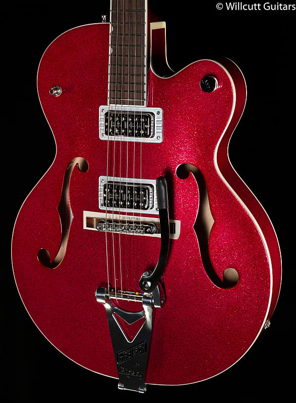 Электрогитара Gretsch G6120T-HR Brian Setzer Signature Hot Rod Hollow Body with Bigsby Magenta Sparkle Rosewood Fingerboard - JT20114080-7.06 lbs фото