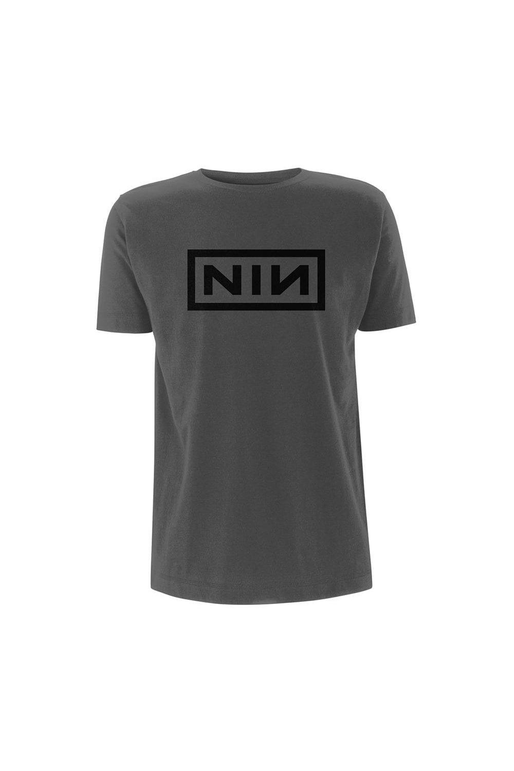 Классическая футболка с логотипом Nine Inch Nails, серый
