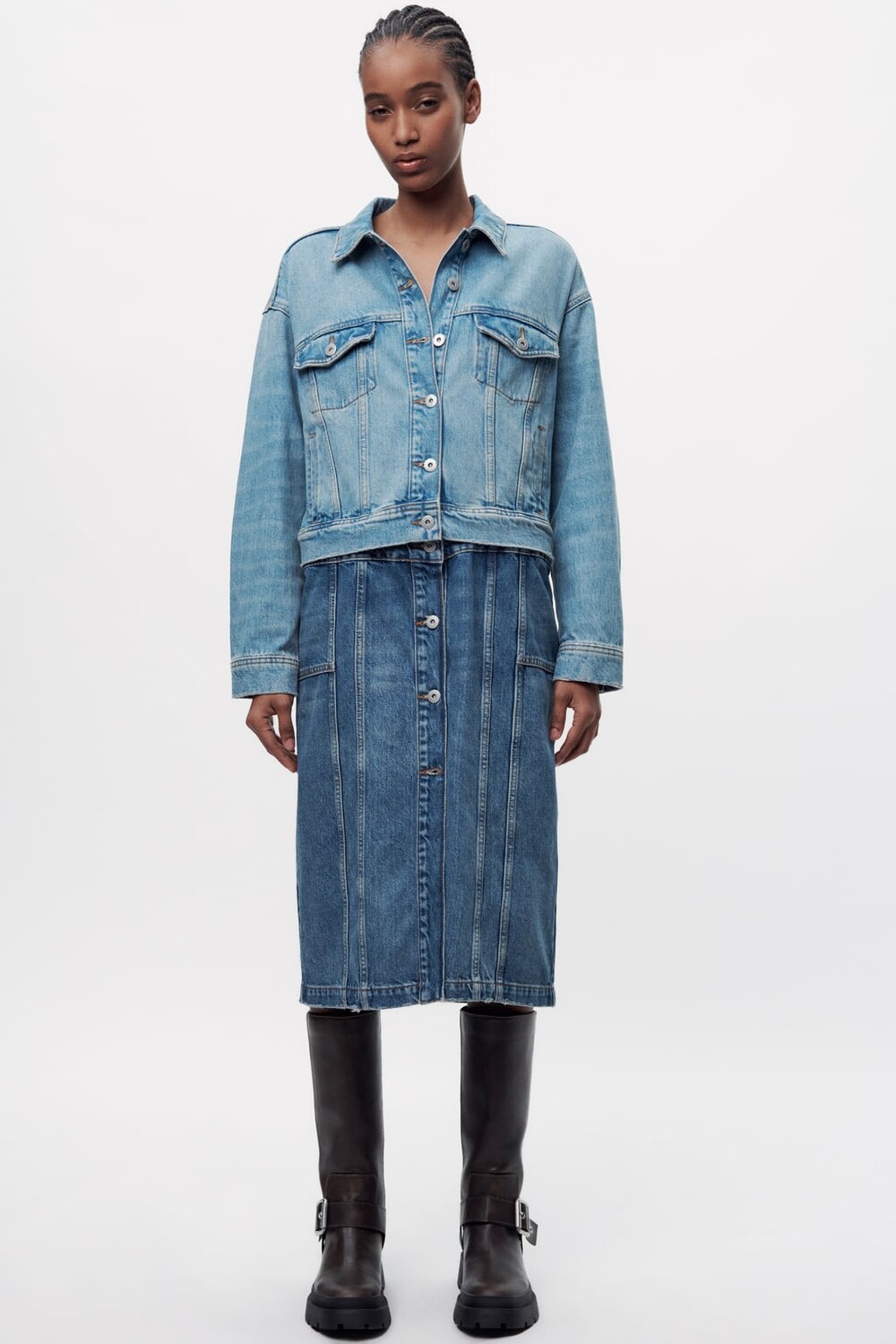 

Съемное джинсовое платье x Maison Special ZARA, синий