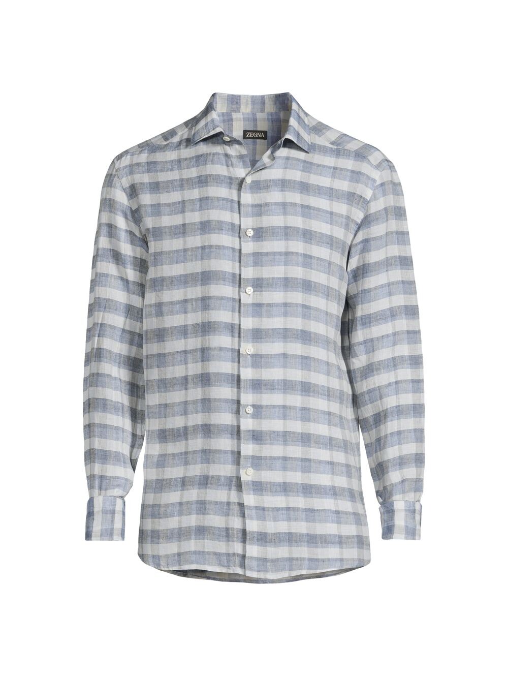 

Клетчатая льняная рубашка ZEGNA, зеленый