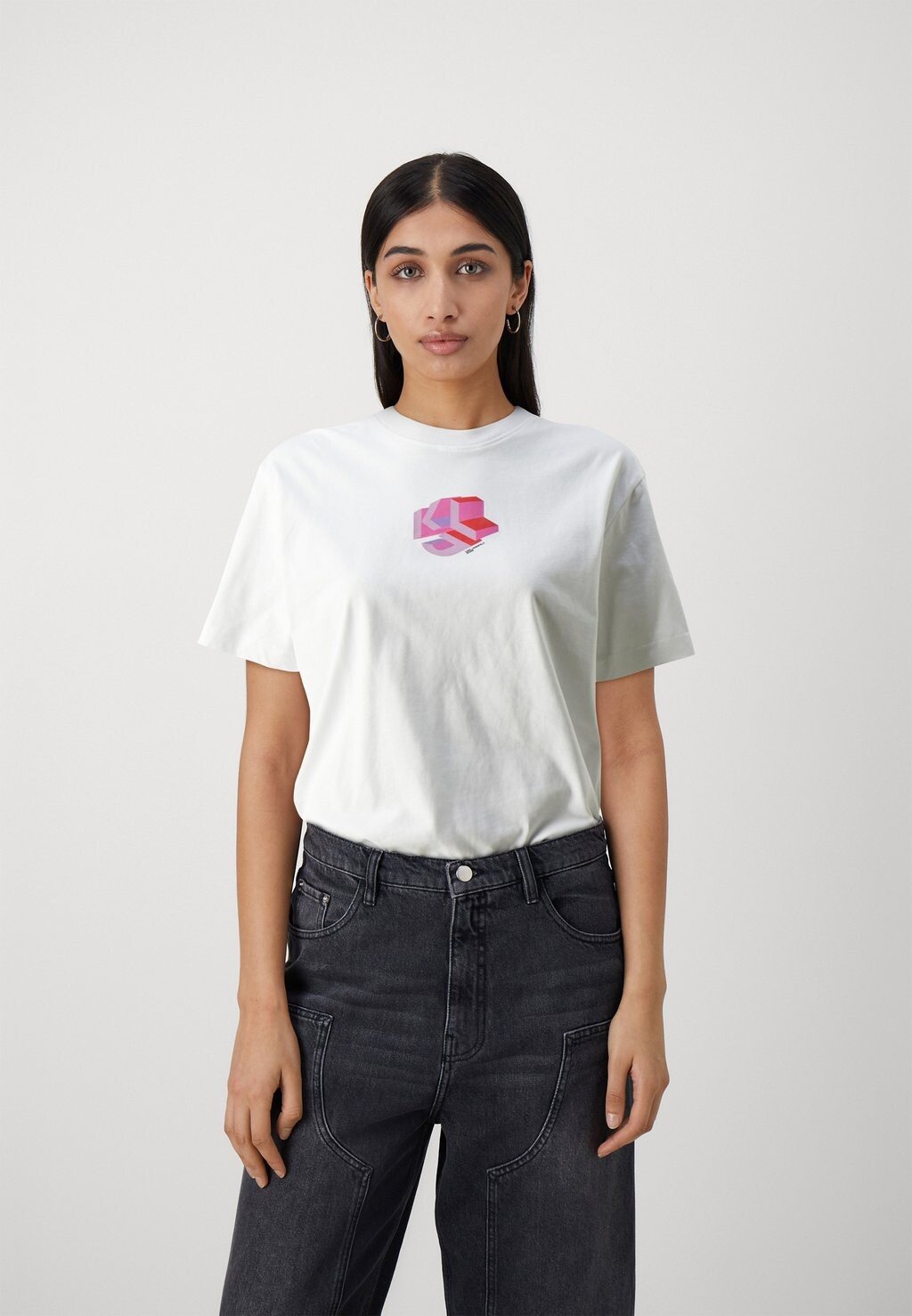 

Футболка с принтом REGULAR LOGO TEE Karl Lagerfeld Jeans, белый