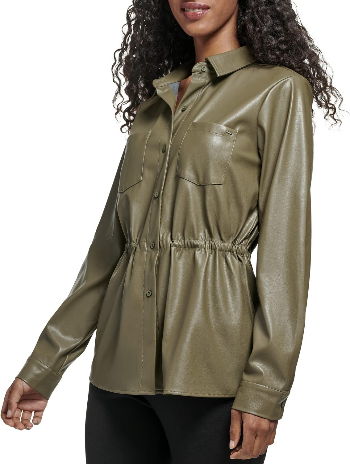 

Куртка Button Front Drawstring Jacket Calvin Klein, цвет Caper