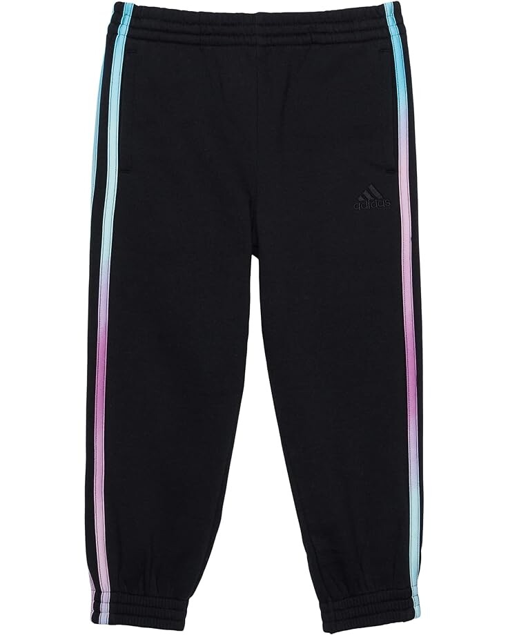 

Брюки Adidas All Over Print Stripe Fleece Joggers, цвет Black/Purple