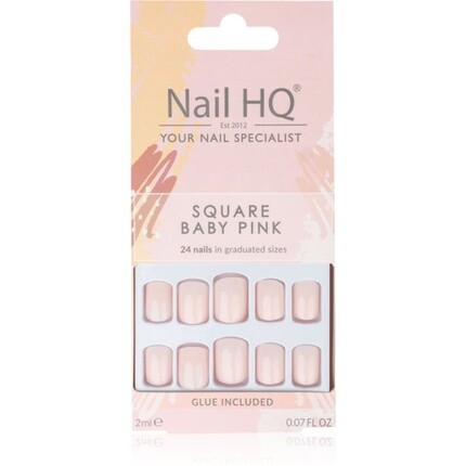 

Накладные ногти Nail HQ Square - нежно-розовые, 24 шт. Nail Hq