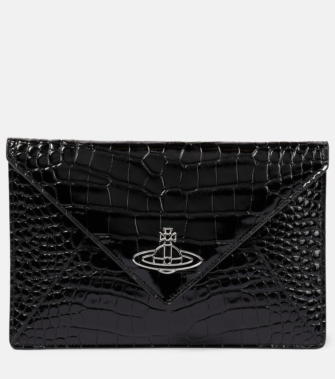 

Клатч из кожи с эффектом крокодила Vivienne Westwood, черный