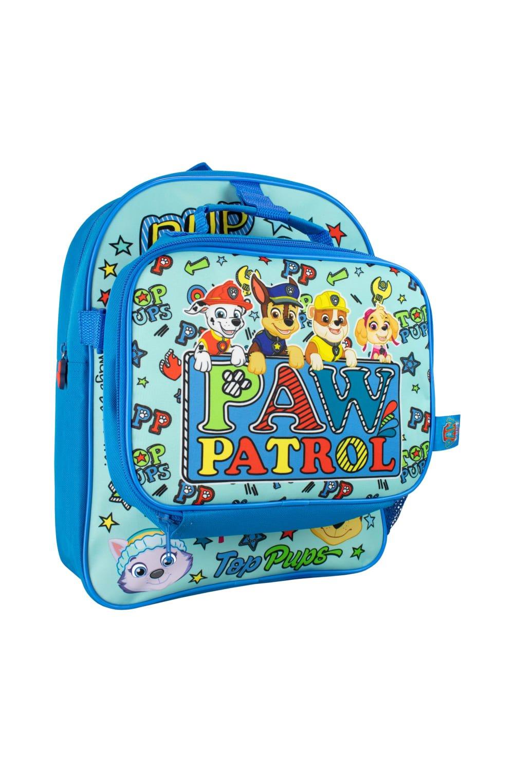 Детский комплект рюкзака и сумки для обеда Paw Patrol, синий щенячий патруль носки paw patrol гончик голубой синий 14 16 см