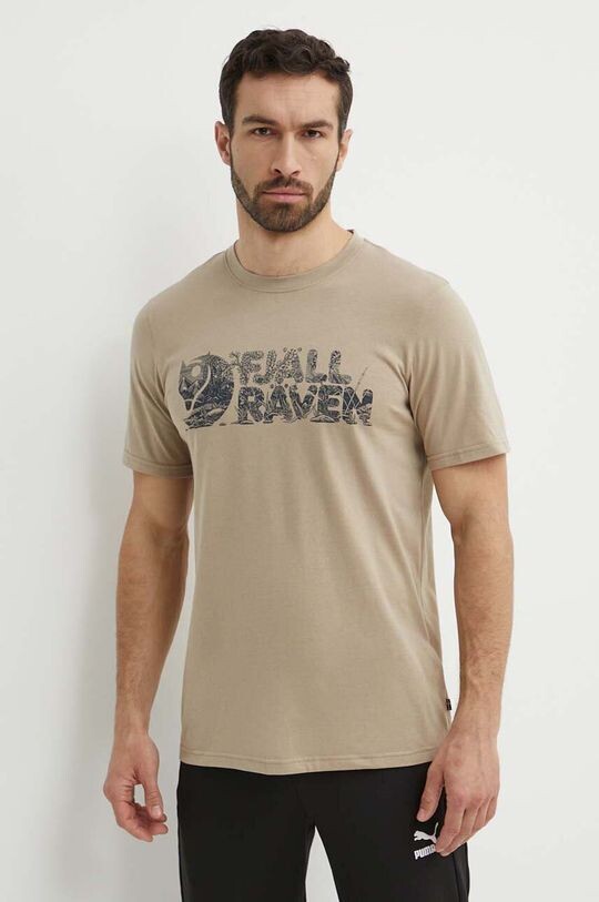 

Футболка Lush Logo T-shirt Fjallraven, бежевый