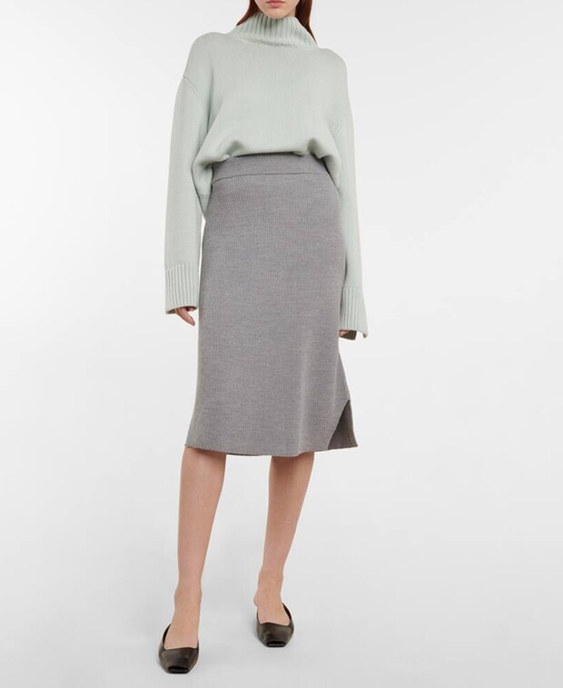 

Шерстяная юбка Max Mara, средне-серый