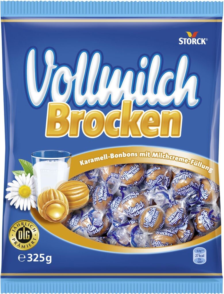 

Конфеты Storck карамельные кусочки цельномолочные с молочно-сливочной начинкой 325г