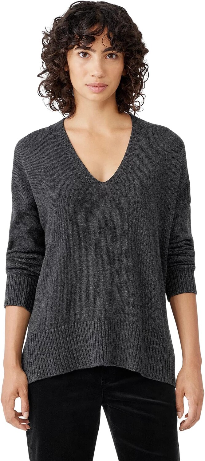 

Свитер V-Neck Box Top Eileen Fisher, цвет Charcoal