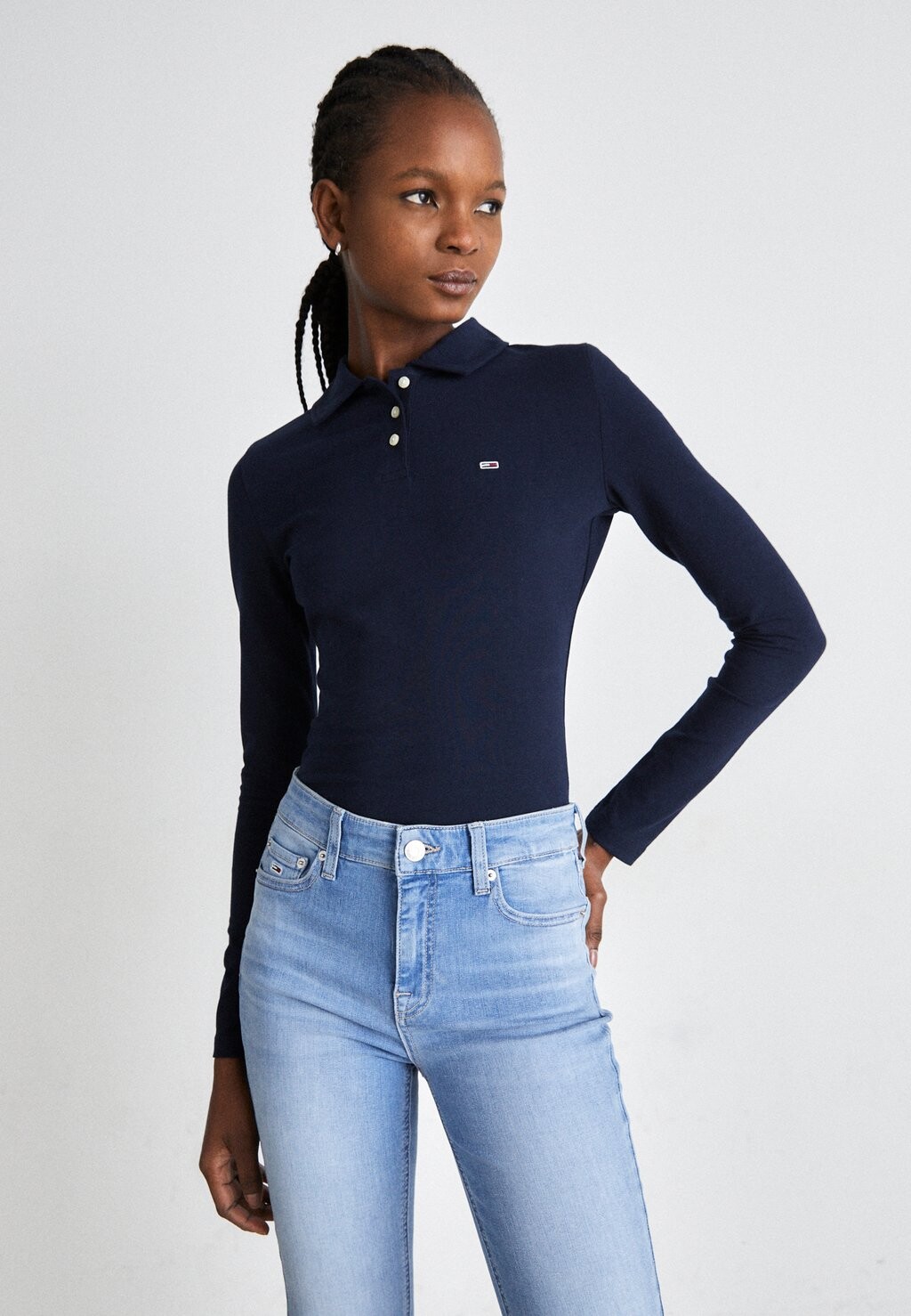 

Футболка с длинным рукавом SLIM ESSENTIAL Tommy Jeans, тёмно-синий