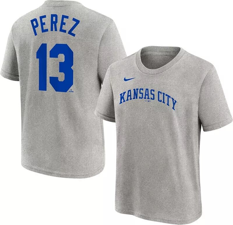 

Футболка Nike Youth Kansas City Royals Сальвадора Переса № 13 2022 City Connect