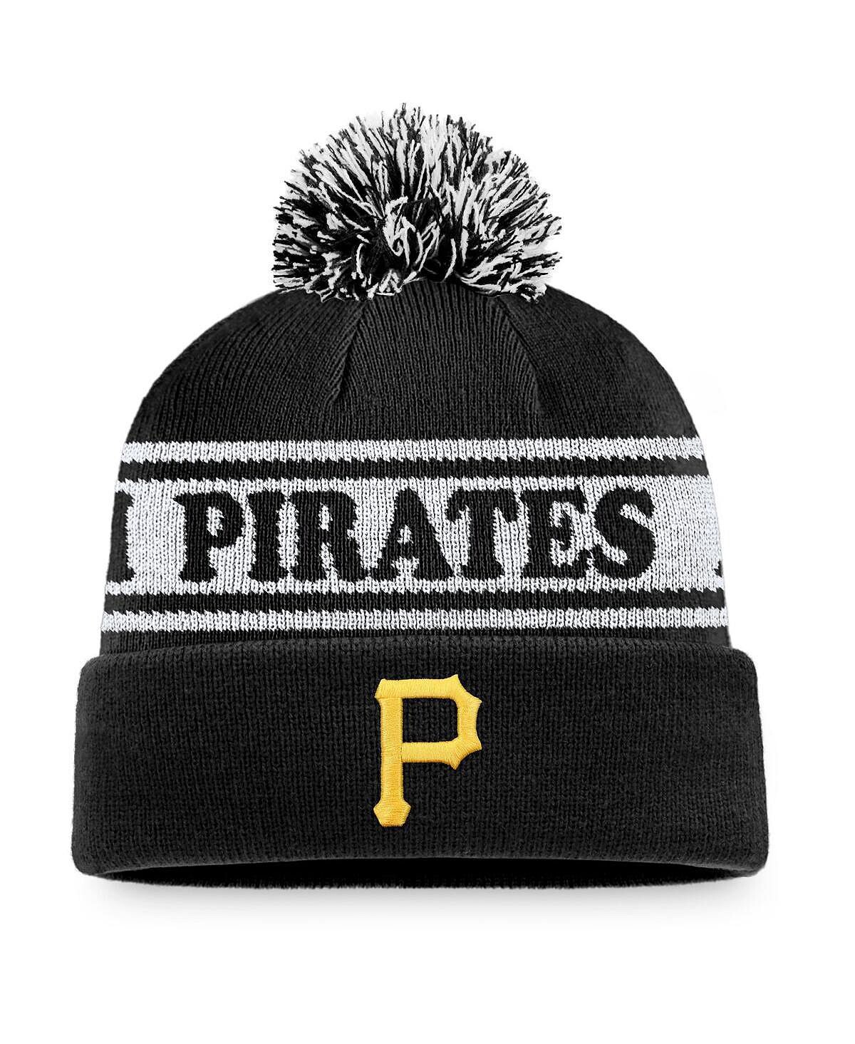 

Мужская черно-белая вязаная шапка с манжетами и помпоном Pittsburgh Pirates Sport Resort Fanatics