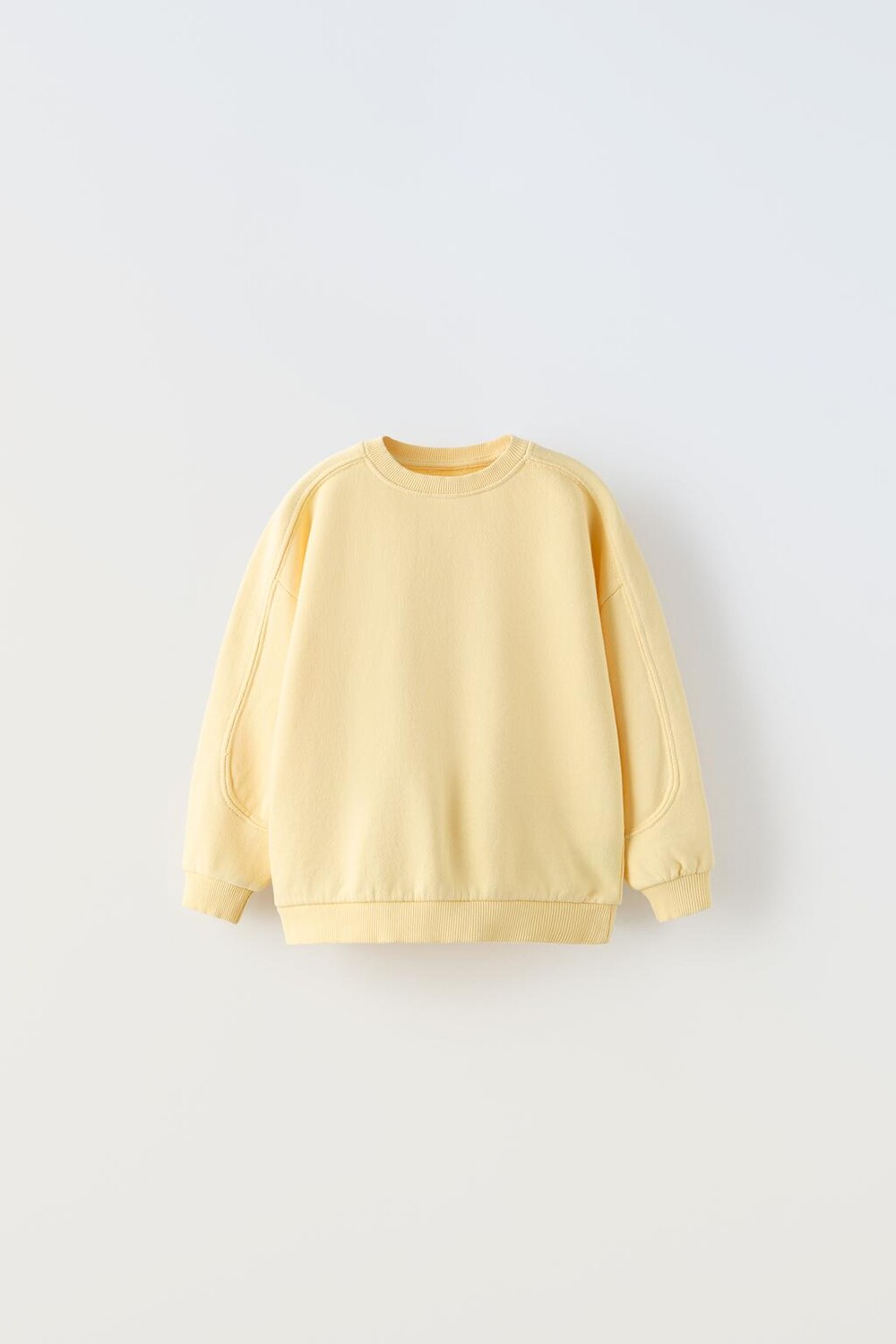 

Свитшот со деталями по швам ZARA, светло-желтого, Желтый