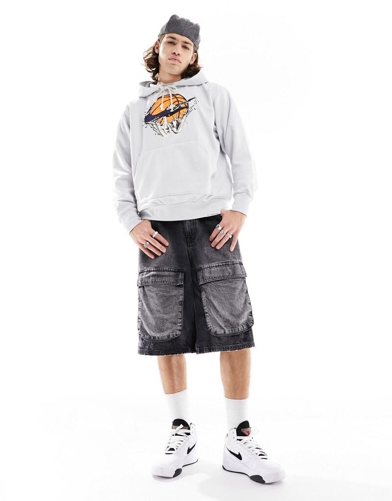 Серая худи с графическим рисунком Nike Dri-Fit