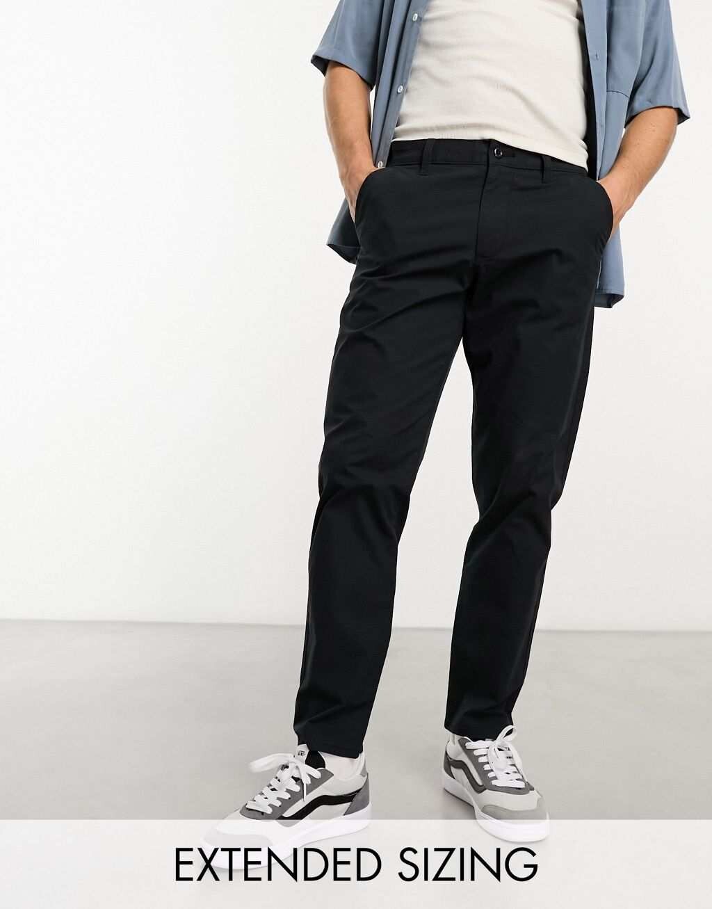 

Черные классические жесткие брюки чиносы ASOS DESIGN, Черный