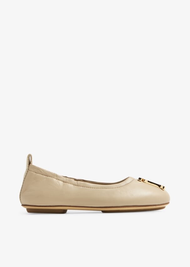 

Балетки Burberry Mini Laura Ballerinas, бежевый