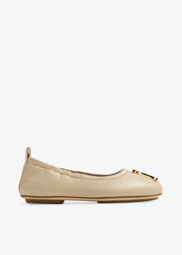 Балетки Burberry Mini Laura Ballerinas, бежевый детские зеленые джинсы с монограммой burberry