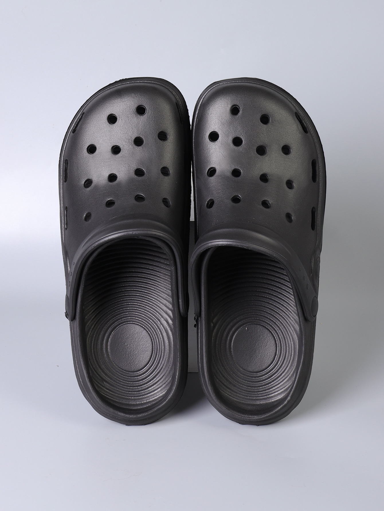 Мужские простые дышащие противоскользящие туфли с открытым носком, черный