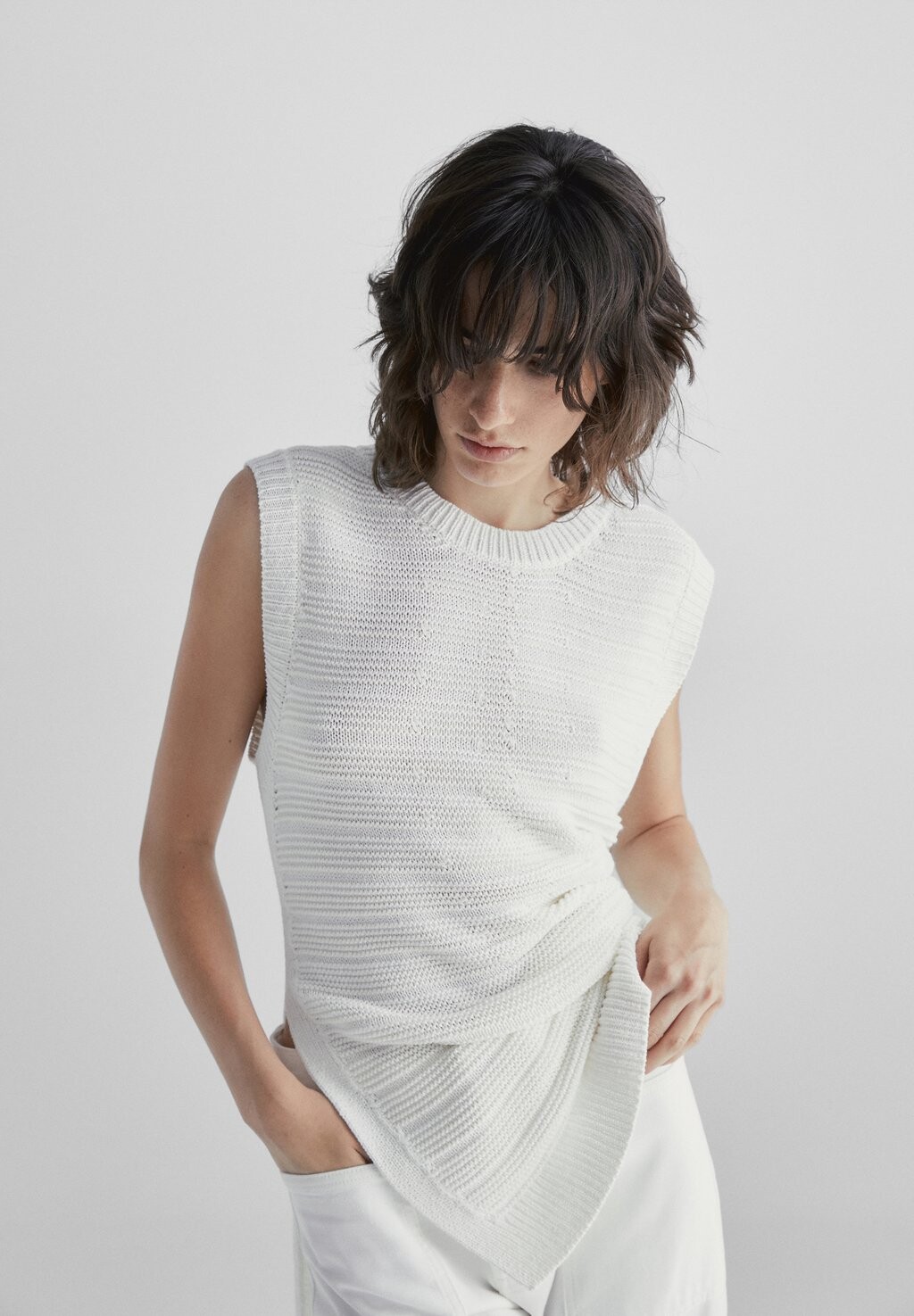 

Джинсы-клеш Massimo Dutti, белый
