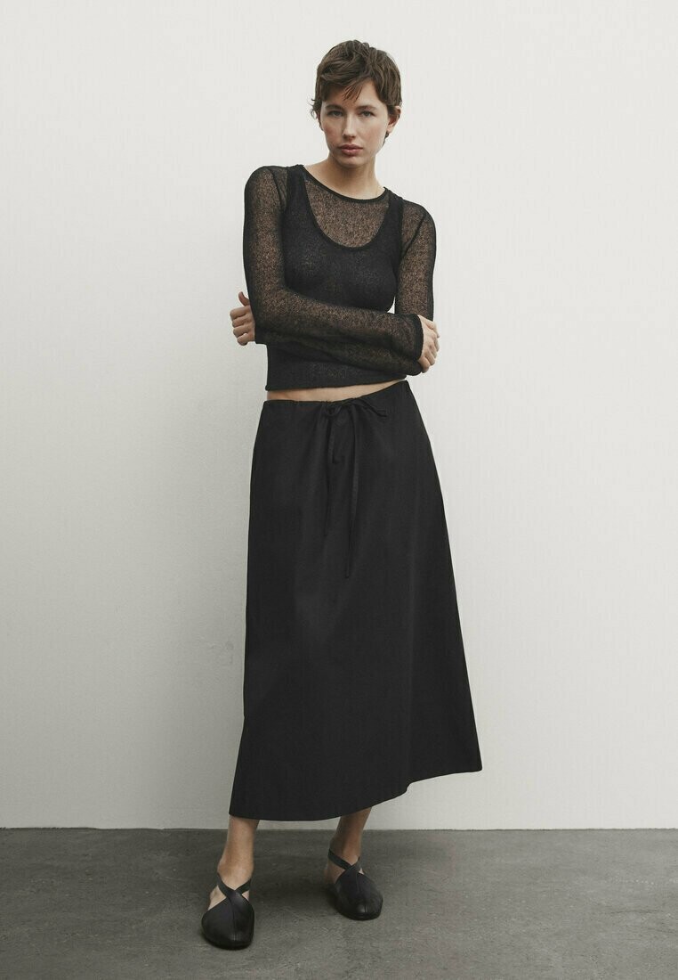 

Юбка макси Massimo Dutti, цвет black
